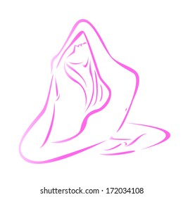 Yoga Pose background, vector illustration