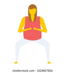 Yoga pose for a better butt, flat vector icon 