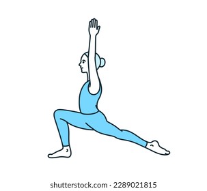 Yoga pose. Clip art of woman stretching.