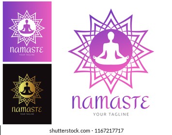Yoga Pose Color Icon Isolated