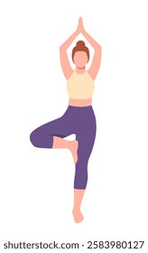 Yoga pose color icon. Sportswoman or athlete stretches. Young girl in asana. Hobby and leisure. Sports infographics. Flat vector illustration isolated on white background