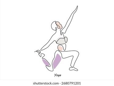 Yoga Pose Continuous Line Drawing. line icon-continuous line drawing. Editable stroke.