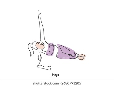 Yoga Pose Dibujo de línea continua. dibujo de línea de icono continuo. Trazo editable.