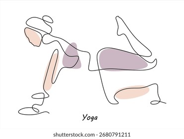 Yoga Pose Continuous Line Drawing. line icon-continuous line drawing. Editable stroke.