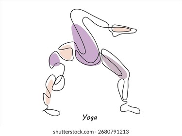 Yoga Pose Continuous Line Drawing. line icon-continuous line drawing. Editable stroke.