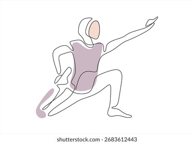 Yoga Pose Continuous Line Drawing. line icon-continuous line drawing. Editable stroke.