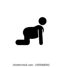 Yoga, pose, cow pose icon. Element of fat man yoga icon