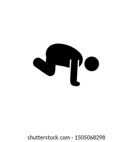 Yoga, pose, crow pose icon. Element of fat man yoga icon