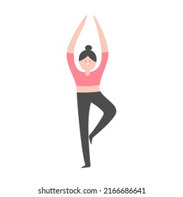 Yoga pose. Cute character. Vector illustration