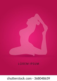  Yoga pose design using dot graphic vector.