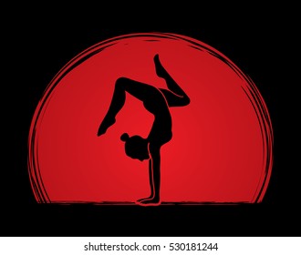 Yoga pose designed on sunlight background graphic vector.