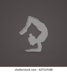 Yoga pose designed using geometric pattern graphic vector.