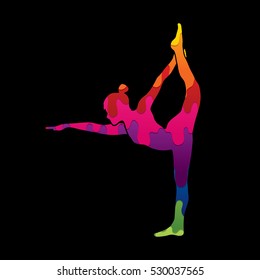 Yoga pose designed using melting colors graphic vector