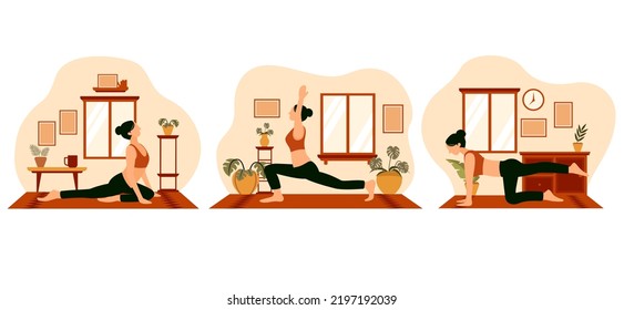 Yoga Pose Flat Bundle Illustration Design