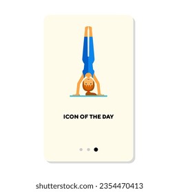 El yoga representa un icono plano. Equilibrio, flexible, practica vector aislado. Concepto de salud. Elementos de símbolo de ilustración vectorial para diseño web y aplicaciones