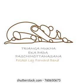 yoga pose folded leg forward bend