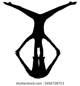 Yoga pose forward image vector art silhouette photo template background