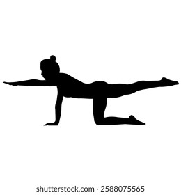 Yoga pose forward stock image photo vector art silhouette template background