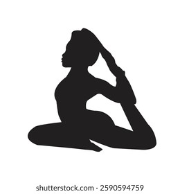 Yoga pose forward vector art silhouette image photo template background