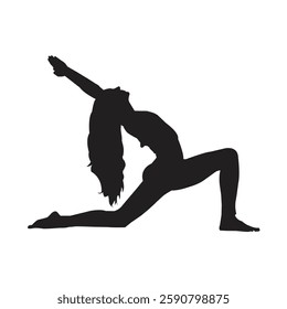 Yoga pose forward vector art photo silhouette image background picture template