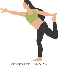 Yoga Pose Girl Cartoon Illustration. Flat Vector Character Design