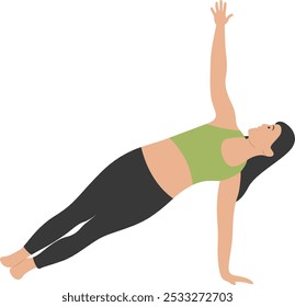 Yoga Pose Girl Cartoon Illustration. Flat Vector Character Design
