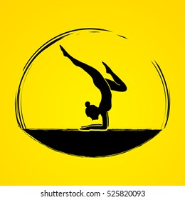 Yoga pose graphic vector.