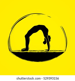 Yoga pose graphic vector.
