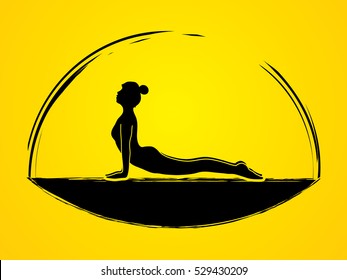 Yoga pose graphic vector.
