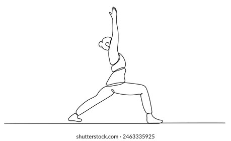 yoga pose, for health, fitness and meditation concept one line art vector illustration	
