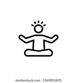 Yoga pose icon Black and white outline vector