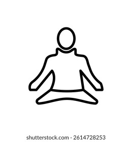 Yoga pose icon black and white vector sign