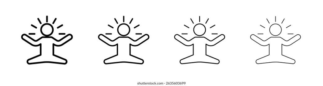 Yoga pose icon Flat illustration sign