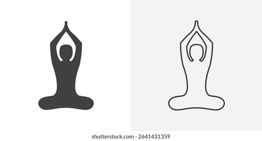 Yoga pose icon Line graphics illustration