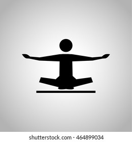 Yoga pose icon on the background