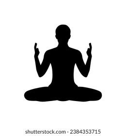 Yoga Pose Icon on White Background - Simple Vector Illustration