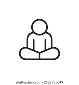 Icono de pose de yoga Vector de contorno para Web ui