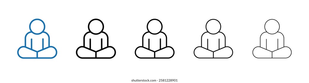 Yoga pose icon Outline vector logo for web ui