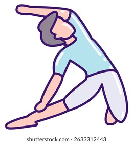 Yoga Pose icon represented by man Yoga Pose Lineal Color style.