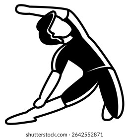 Yoga Pose icon represented by man Yoga Pose Black Filled style.
