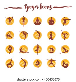 Yoga pose Icon set