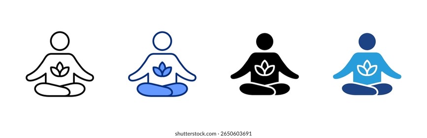 Yoga Pose icon sheet multiple style collection