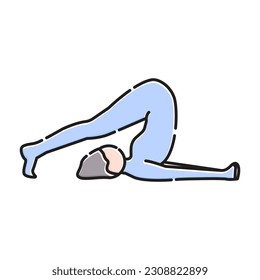 yoga pose icon for template, halasana yoga icon symbol illustration design.