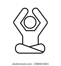 Yoga pose icon Vector logo set flat