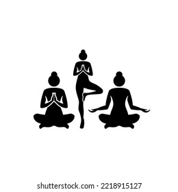 Yoga pose icon vector. relaxation meditation, mindfulness, concentration vector