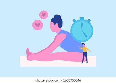 Yoga pose illustration concept for web landing page template, banner, flyer and presentation