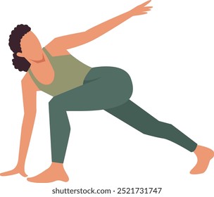 Ilustración de la pose del yoga en concepto plano de la historieta. Relax y Meditación. Carácter de Vector aislado