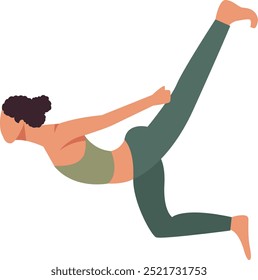 Yoga Pose Illustration in Flat Cartoon Concept. Relax and Meditation. Isolated Vector Character