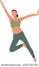 Yoga Pose Illustration in Flat Cartoon Concept. Relax and Meditation. Isolated Vector Character