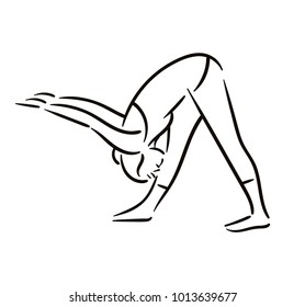 Yoga pose illustration on white backgroundRelax and meditate. Healthy lifestyle. Balance training.
